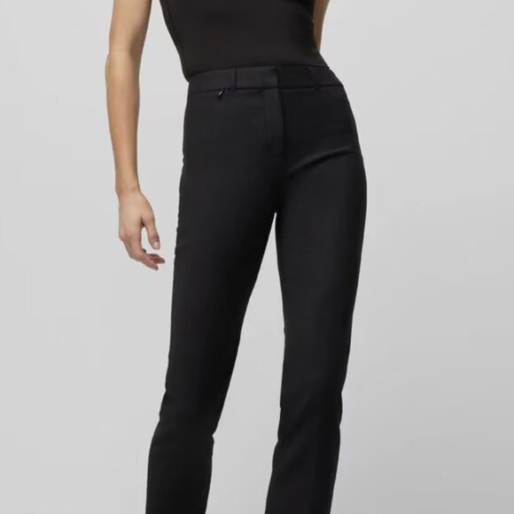 White House Black Market - Elle Slim Trouser Comfort Stretch Pants- BLACK- Sz 0 - Picture 2 of 5